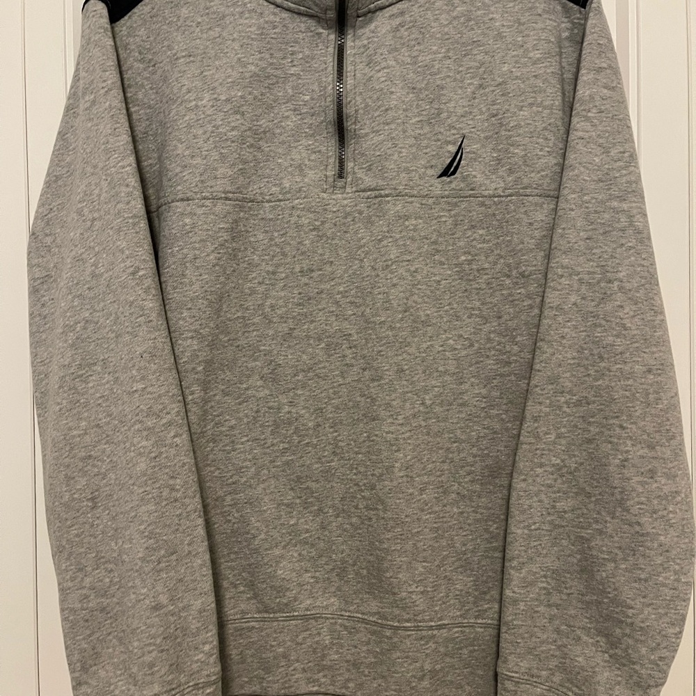 Nautica Men's Heather Gray 1/4 Zip pullover size L